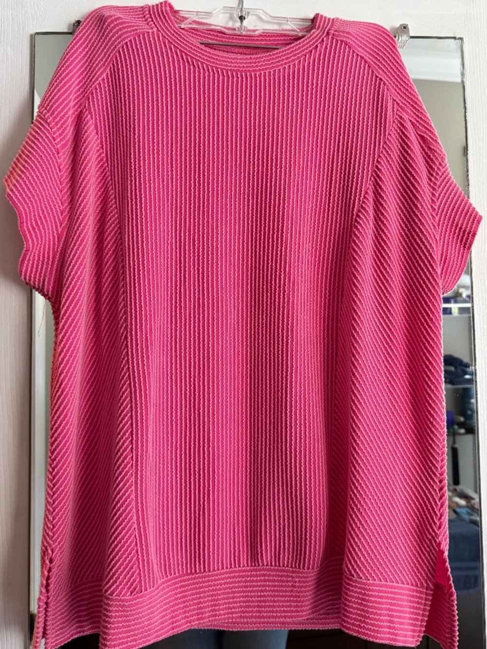 Pink XL ribbed casual set